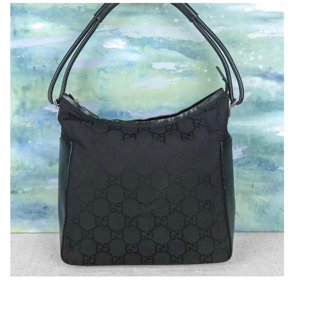 Gucci GG Web Hobo Black Nylon/Leather Shoulder Bag